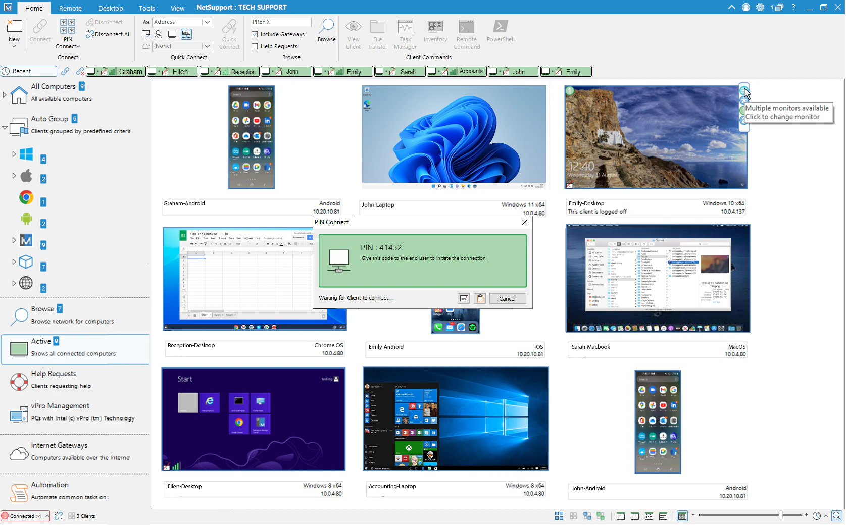 screenshot of NetSupport Manager